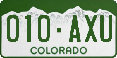 CO license plate 010AXU