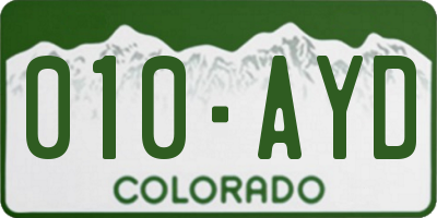 CO license plate 010AYD