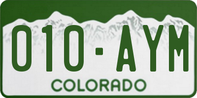 CO license plate 010AYM