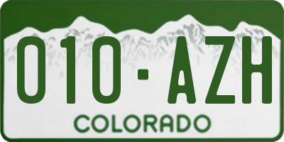 CO license plate 010AZH