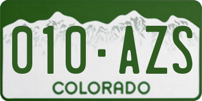 CO license plate 010AZS
