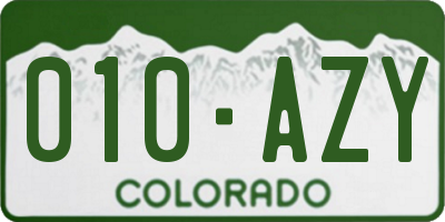 CO license plate 010AZY