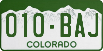CO license plate 010BAJ