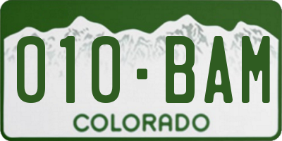 CO license plate 010BAM