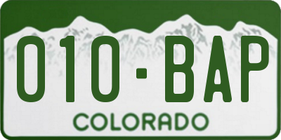 CO license plate 010BAP