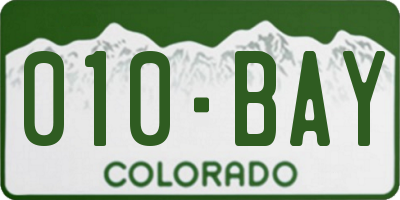 CO license plate 010BAY