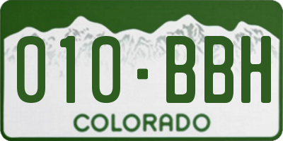 CO license plate 010BBH