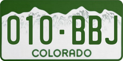 CO license plate 010BBJ