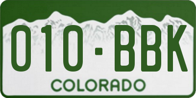CO license plate 010BBK