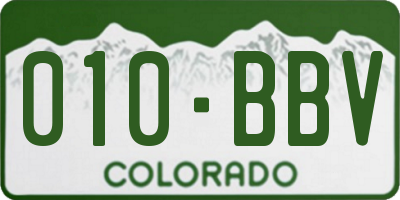 CO license plate 010BBV