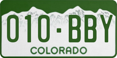 CO license plate 010BBY