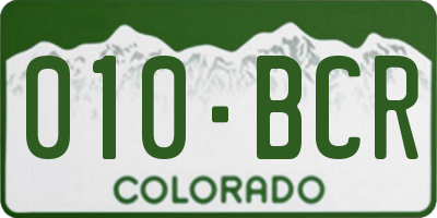 CO license plate 010BCR
