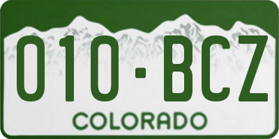 CO license plate 010BCZ