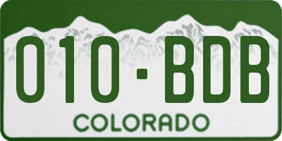 CO license plate 010BDB
