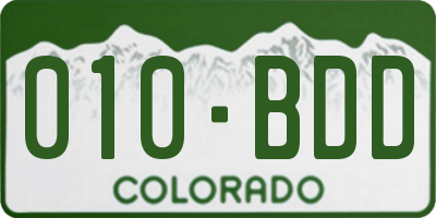 CO license plate 010BDD