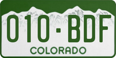 CO license plate 010BDF