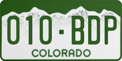 CO license plate 010BDP