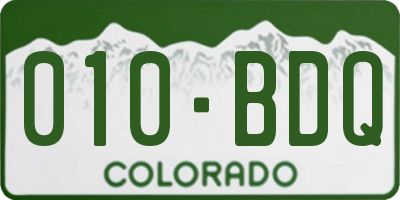 CO license plate 010BDQ