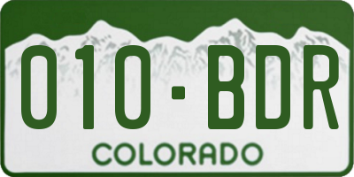 CO license plate 010BDR