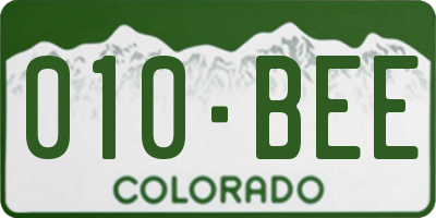 CO license plate 010BEE
