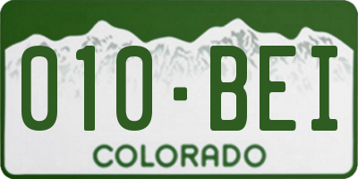 CO license plate 010BEI