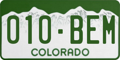 CO license plate 010BEM