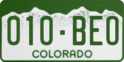 CO license plate 010BEO