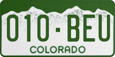 CO license plate 010BEU
