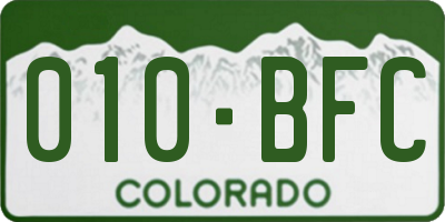 CO license plate 010BFC