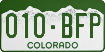 CO license plate 010BFP