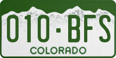 CO license plate 010BFS