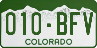 CO license plate 010BFV