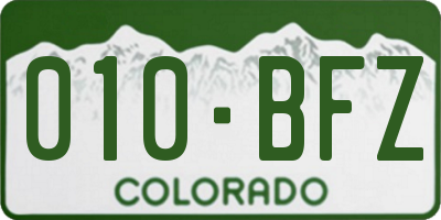 CO license plate 010BFZ