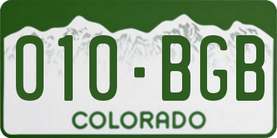 CO license plate 010BGB