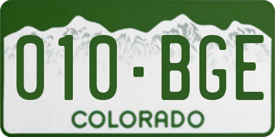CO license plate 010BGE