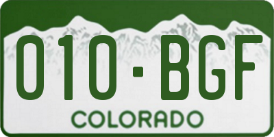 CO license plate 010BGF