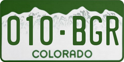 CO license plate 010BGR