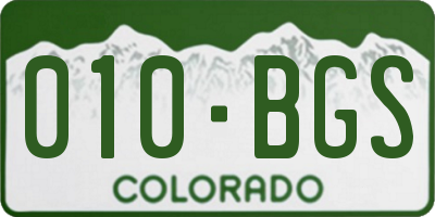 CO license plate 010BGS