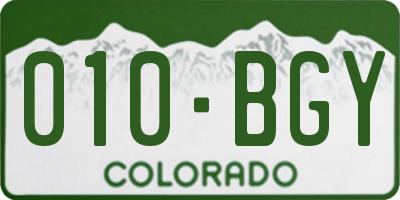 CO license plate 010BGY