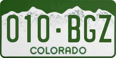CO license plate 010BGZ