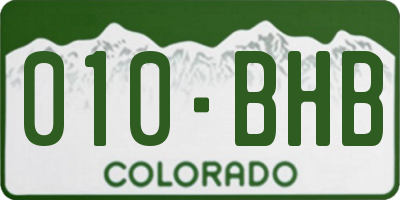 CO license plate 010BHB