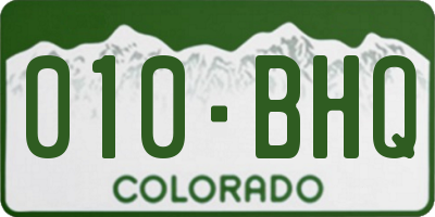 CO license plate 010BHQ