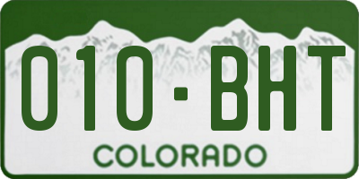CO license plate 010BHT