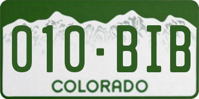 CO license plate 010BIB
