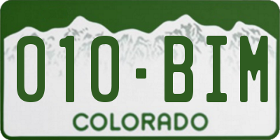 CO license plate 010BIM