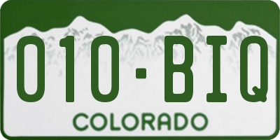 CO license plate 010BIQ