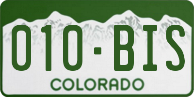 CO license plate 010BIS