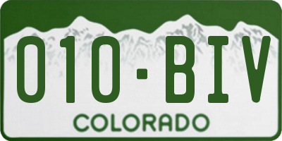 CO license plate 010BIV