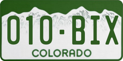 CO license plate 010BIX