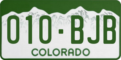 CO license plate 010BJB
